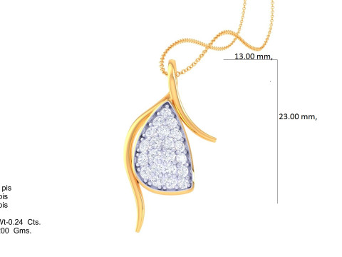 3D Printable Cad jewelry design of Lady diamond Pendant 3D Модель