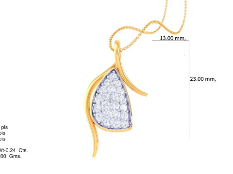 3D Printable Cad jewelry design of Lady diamond Pendant 3D Model