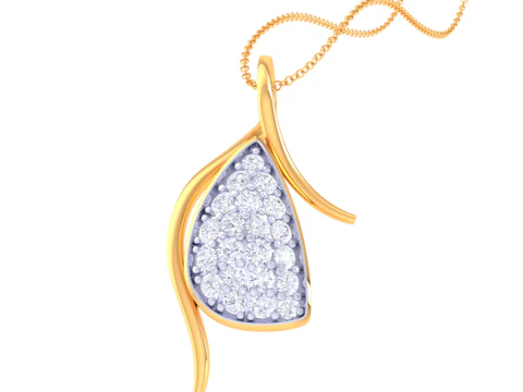 3D Printable Cad jewelry design of Lady diamond Pendant 3D Model