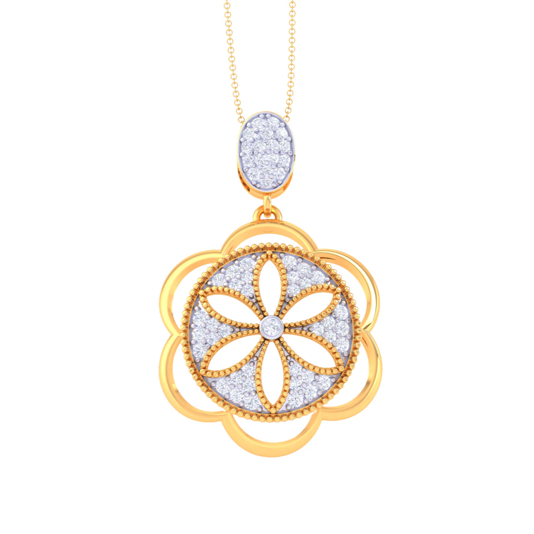 3D Printable Cad jewelry design of Lady diamond Pendant 3D Model .c4d .max .obj .3ds .fbx .stl .blend 