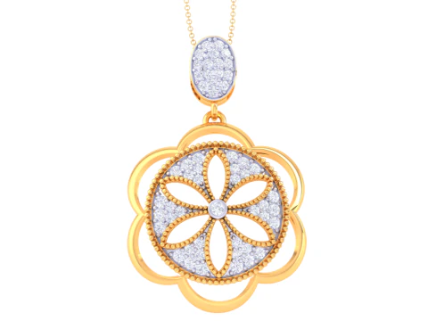 3D-druckbares CAD-Schmuckdesign eines Lady-Diamantanhängers 3D Modell