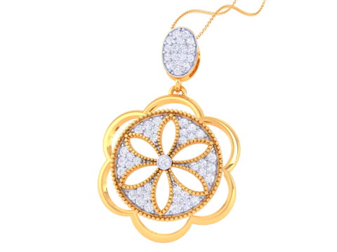 3D Printable Cad jewelry design of Lady diamond Pendant 3D Model