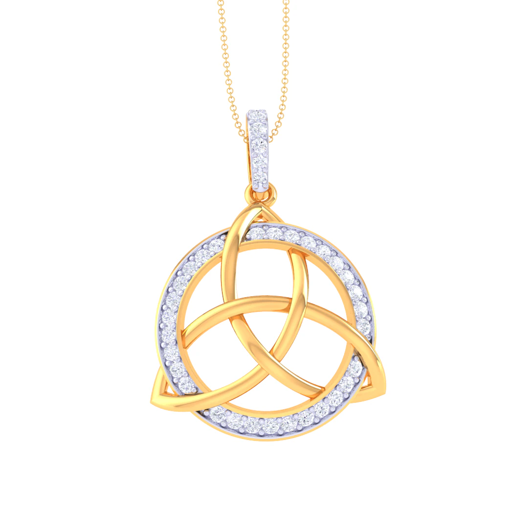 3D Printable Cad jewelry design of Lady diamond Pendant 3D Model .c4d .max .obj .3ds .fbx .stl .blend