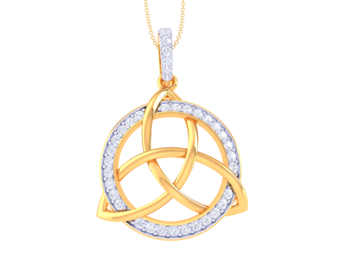 3D Printable Cad jewelry design of Lady diamond Pendant 3D मॉडल