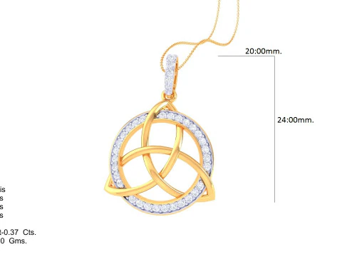 3D Printable Cad jewelry design of Lady diamond Pendant 3D Model