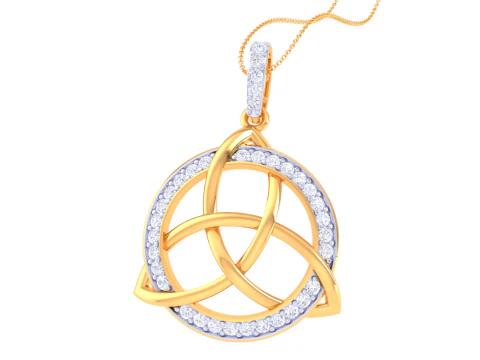 3D Printable Cad jewelry design of Lady diamond Pendant 3D Model