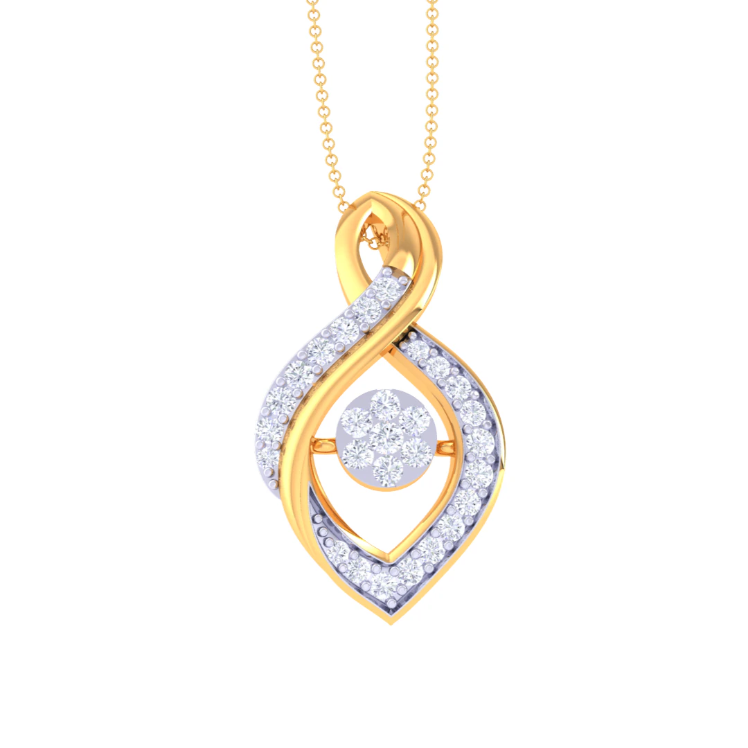 3D Printable Cad jewelry design of Lady diamond Pendant 3D Model .c4d .max .obj .3ds .fbx .stl .blend 