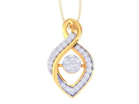 3D Printable Cad jewelry design of Lady diamond Pendant 3D मॉडल
