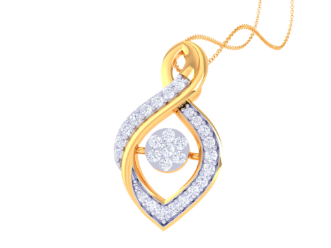 3D Printable Cad jewelry design of Lady diamond Pendant 3D 모델