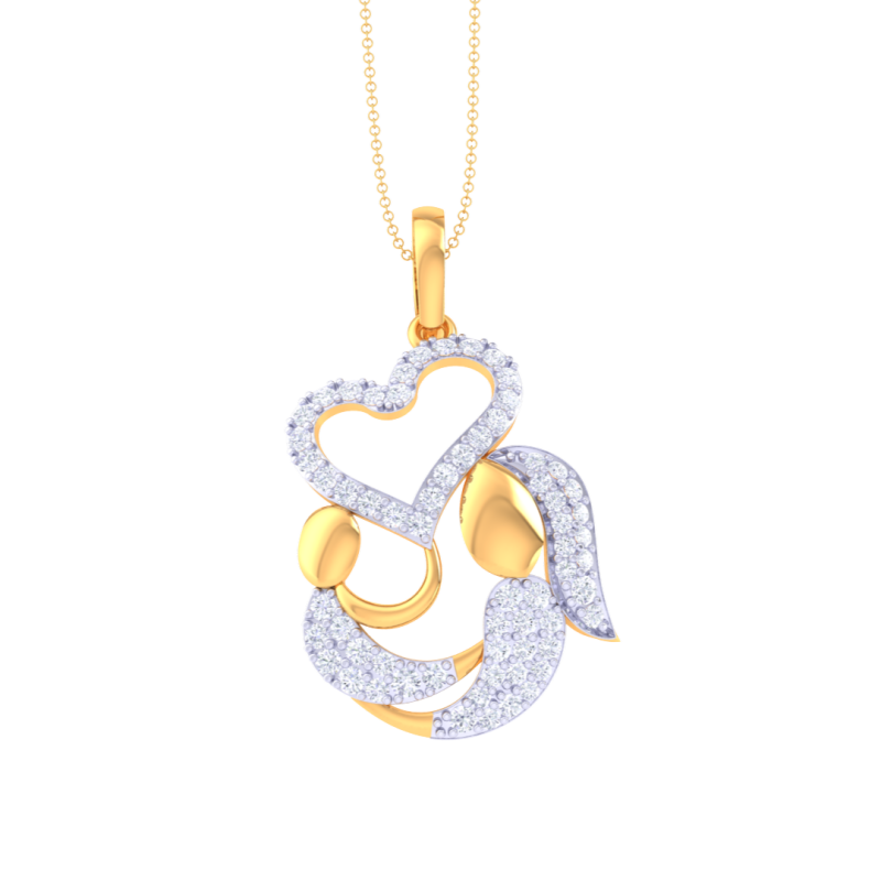 3D Printable Cad jewelry design of Lady diamond Pendant Model 3D .c4d .max .obj .3ds .fbx .stl .blend