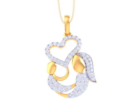 3D Printable Cad jewelry design of Lady diamond Pendant 3D Model