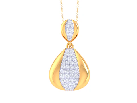 3D Printable Cad jewelry design of Lady diamond Pendant 3D Model