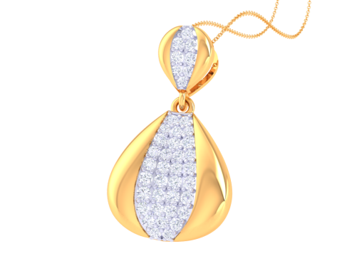 3D Printable Cad jewelry design of Lady diamond Pendant 3D Model