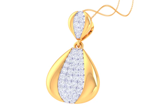 3D Printable Cad jewelry design of Lady diamond Pendant 3D Model