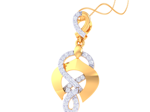 3D Printable Cad jewelry design of Lady diamond Pendant 3D Модель