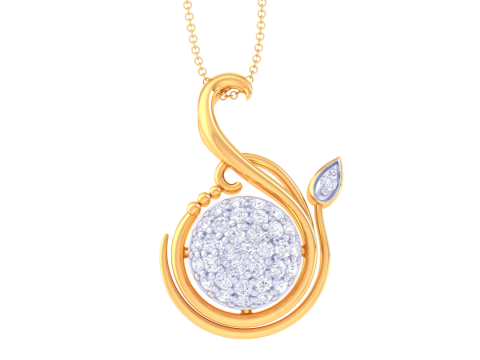 3D Printable Cad jewelry design of Lady diamond Pendant 3D मॉडल