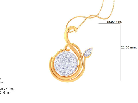 3D Printable Cad jewelry design of Lady diamond Pendant 3D Модель