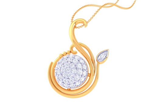 3D Printable Cad jewelry design of Lady diamond Pendant 3D Модель