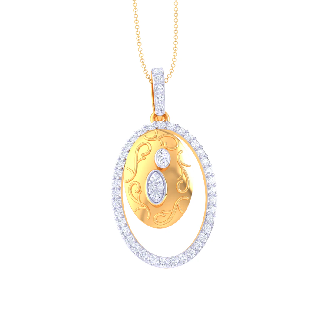 3D Printable Cad jewelry design of Lady diamond Pendant 3D Model .c4d .max .obj .3ds .fbx .stl .blend 
