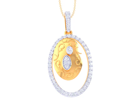 3D Printable Cad jewelry design of Lady diamond Pendant 3D Model