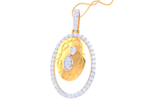 3D Printable Cad jewelry design of Lady diamond Pendant 3D Model