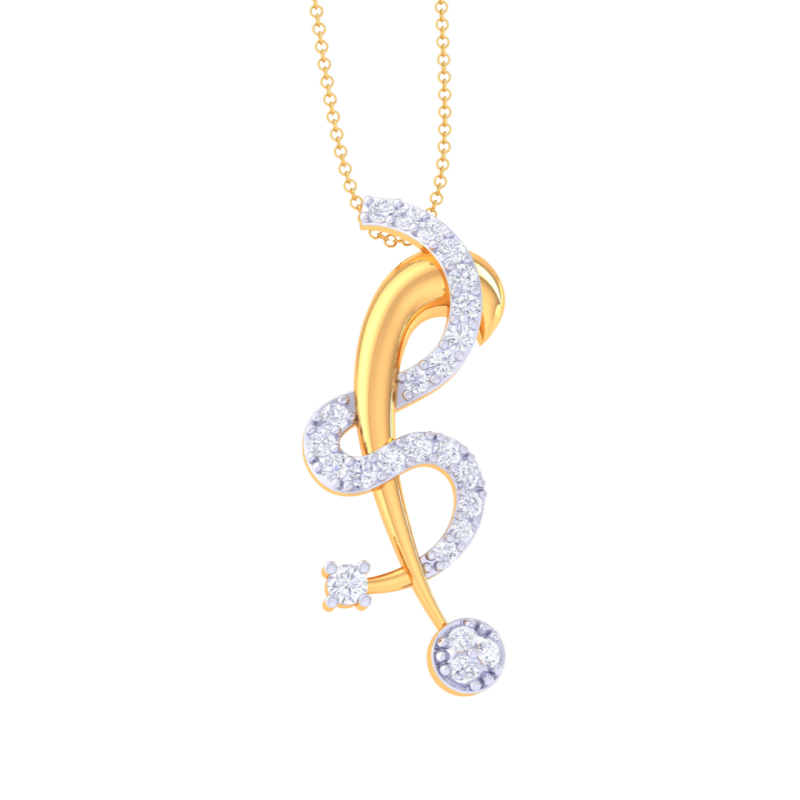 3D Printable Cad jewelry design of Lady diamond Pendant 3D Model .c4d .max .obj .3ds .fbx .stl .blend