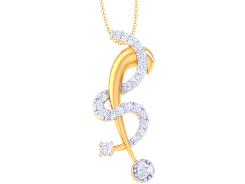 女士钻石吊坠的 3D 可打印 Cad 珠宝设计 3D 模型