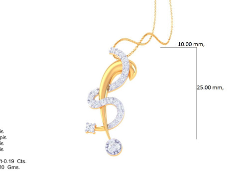3D Printable Cad jewelry design of Lady diamond Pendant 3D Model
