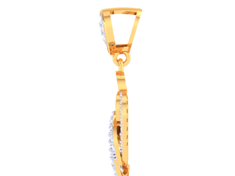 3D Printable Cad jewelry design of Lady diamond Pendant 3D Модель