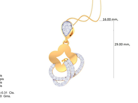 3D Printable Cad jewelry design of Lady diamond Pendant 3D Модель