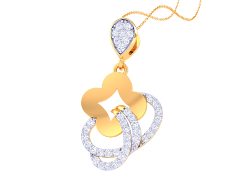 3D Printable Cad jewelry design of Lady diamond Pendant 3D Модель