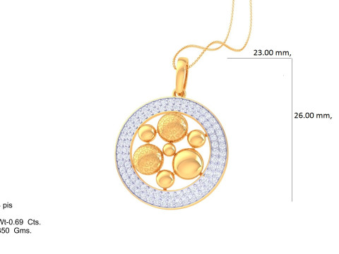 3D Printable Cad jewelry design of Lady diamond Pendant Modelo 3D