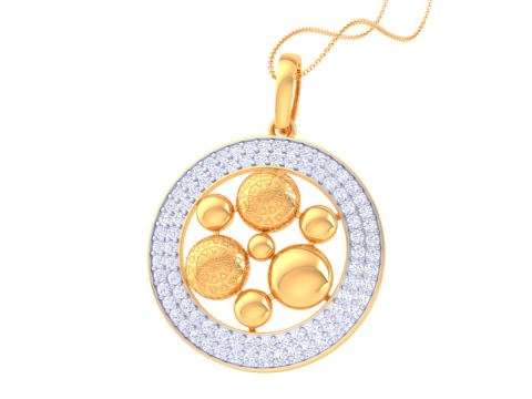 3D Printable Cad jewelry design of Lady diamond Pendant Modelo 3D