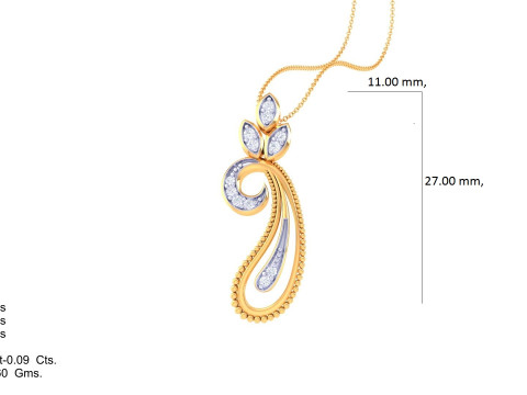 3D Printable Cad jewelry design of Lady diamond Pendant 3D Model