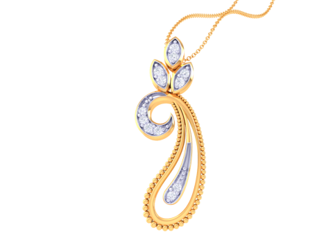 3D Printable Cad jewelry design of Lady diamond Pendant 3D Model