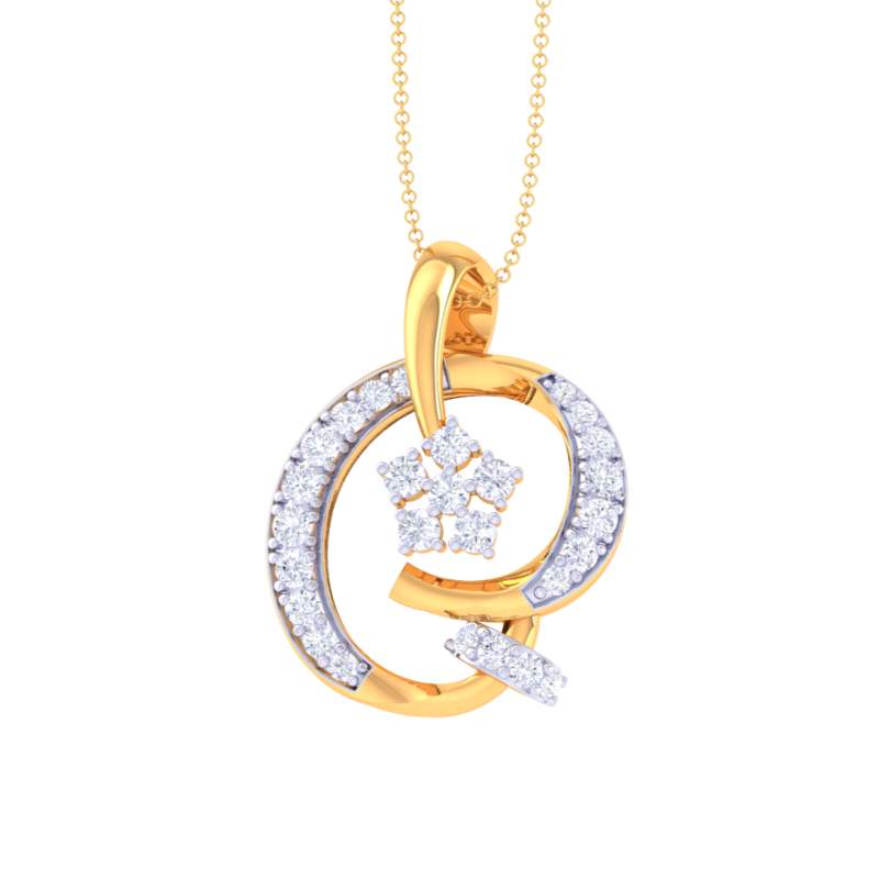 3D Printable Cad jewelry design of Lady diamond Pendant Modelo 3D .c4d .max .obj .3ds .fbx .stl .blend 