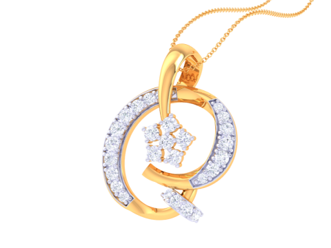 3D Printable Cad jewelry design of Lady diamond Pendant Modelo 3D