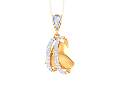 3D Printable Cad jewelry design of Lady diamond Pendant 3D Model