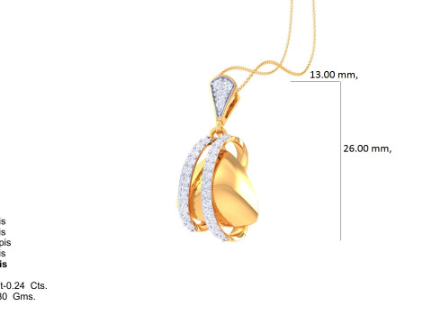 3D Printable Cad jewelry design of Lady diamond Pendant 3D Modell