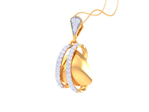 3D Printable Cad jewelry design of Lady diamond Pendant 3D Modell