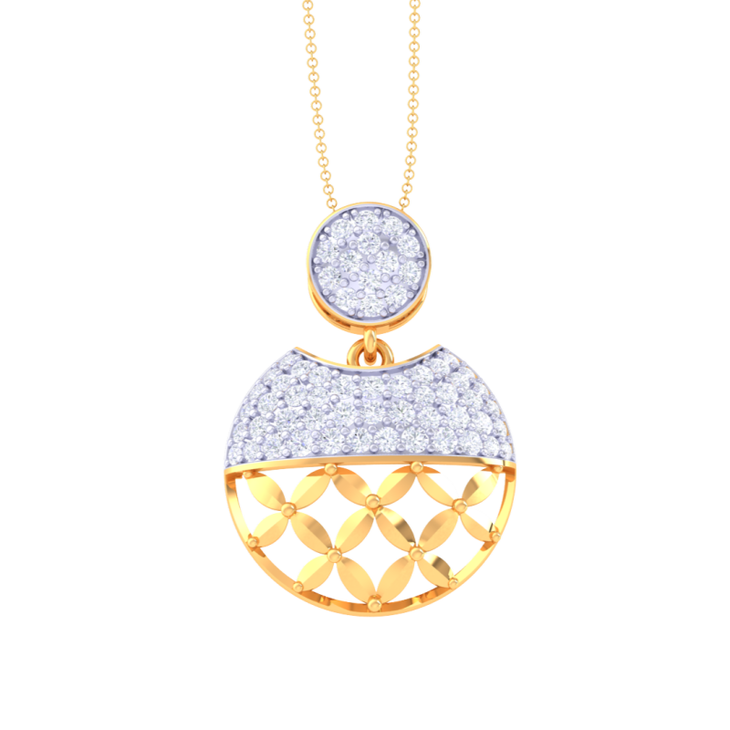 3D Printable Cad jewelry design of Lady diamond Pendant 3D Model .c4d .max .obj .3ds .fbx .stl .blend
