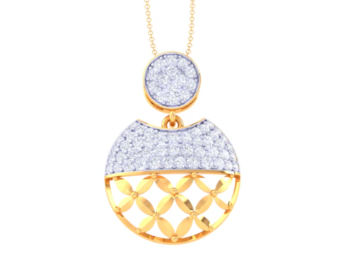 3D Printable Cad jewelry design of Lady diamond Pendant 3D Model