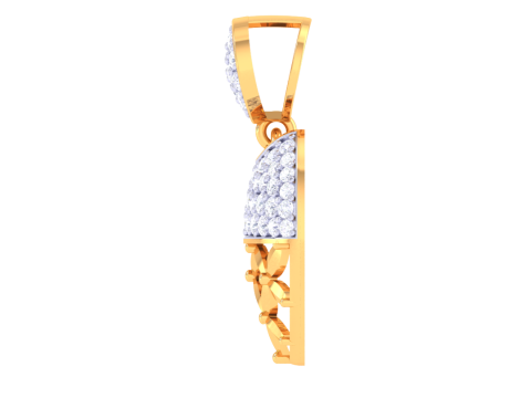 3D Printable Cad jewelry design of Lady diamond Pendant 3D Model