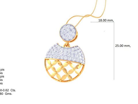 3D Printable Cad jewelry design of Lady diamond Pendant 3D Model