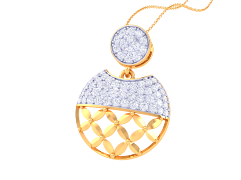 3D Printable Cad jewelry design of Lady diamond Pendant 3D Model