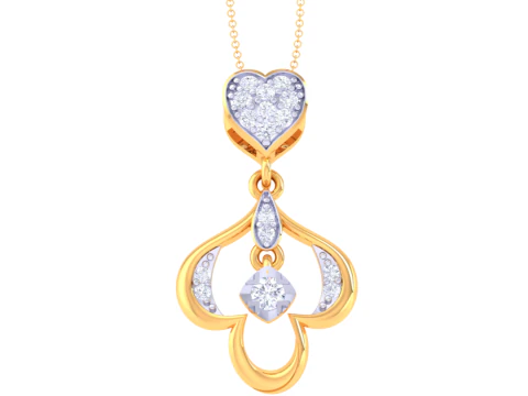 Design di gioielli Cad stampabile in 3D del pendente con diamanti Lady Modello 3D