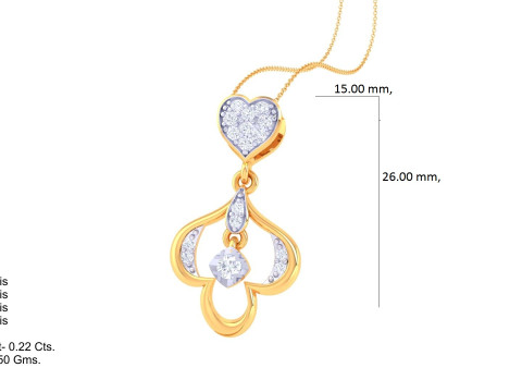 3D Printable Cad jewelry design of Lady diamond Pendant Modelo 3D