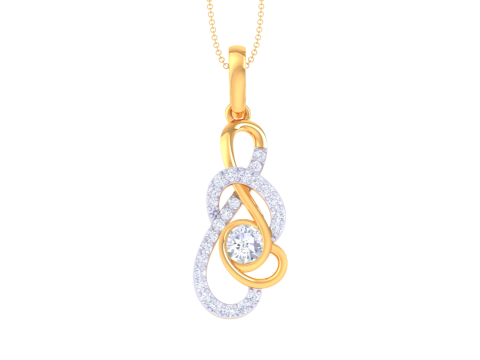 3D Printable Cad jewelry design of Lady diamond Pendant 3D मॉडल
