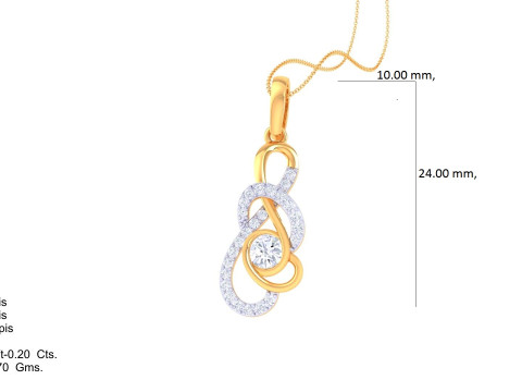 3D Printable Cad jewelry design of Lady diamond Pendant Modelo 3D