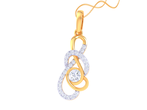 3D Printable Cad jewelry design of Lady diamond Pendant Modelo 3D